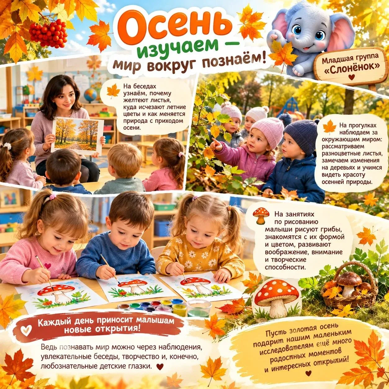 🍂 Осень изучаем — мир вокруг познаём! 🍄
