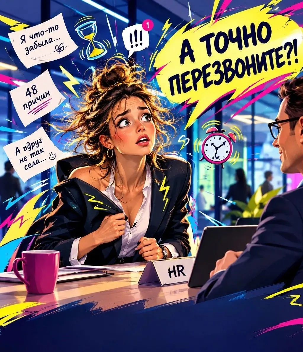 💼 Если бы тревожность пришла на собеседование… 😎