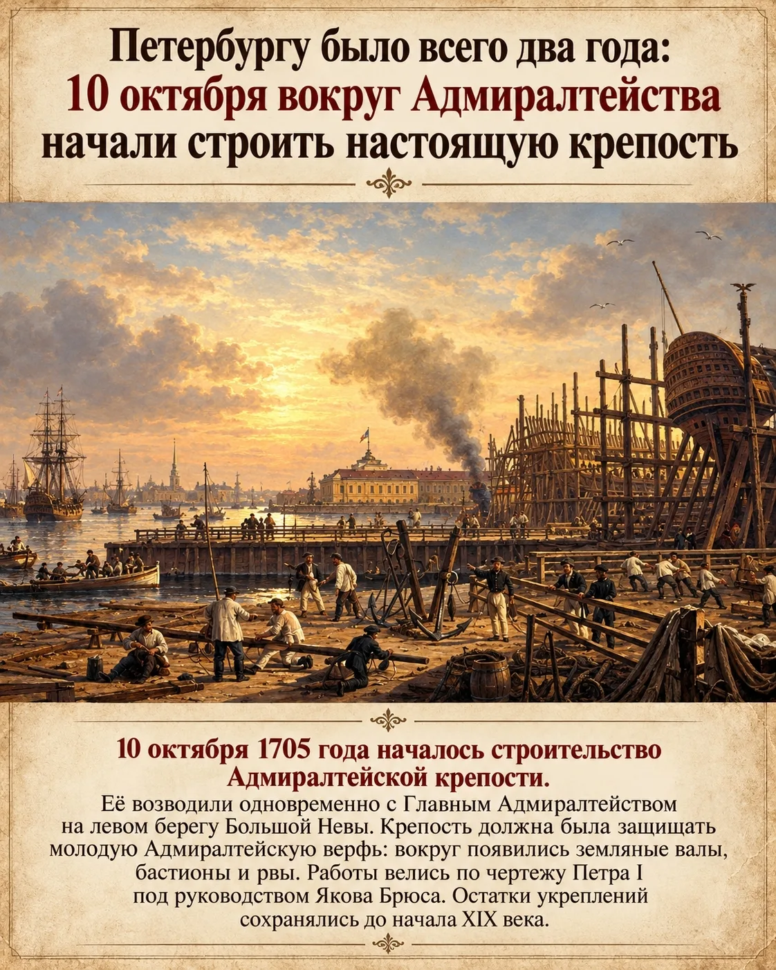 Историческая дата — старт возведения Адмиралтейства