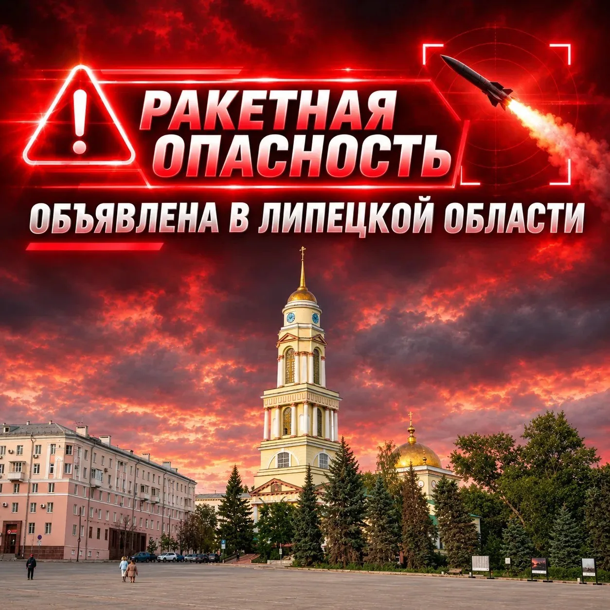 🟢 Отбой «РАКЕТНОЙ ОПАСНОСТИ!» для Липецкой области!
