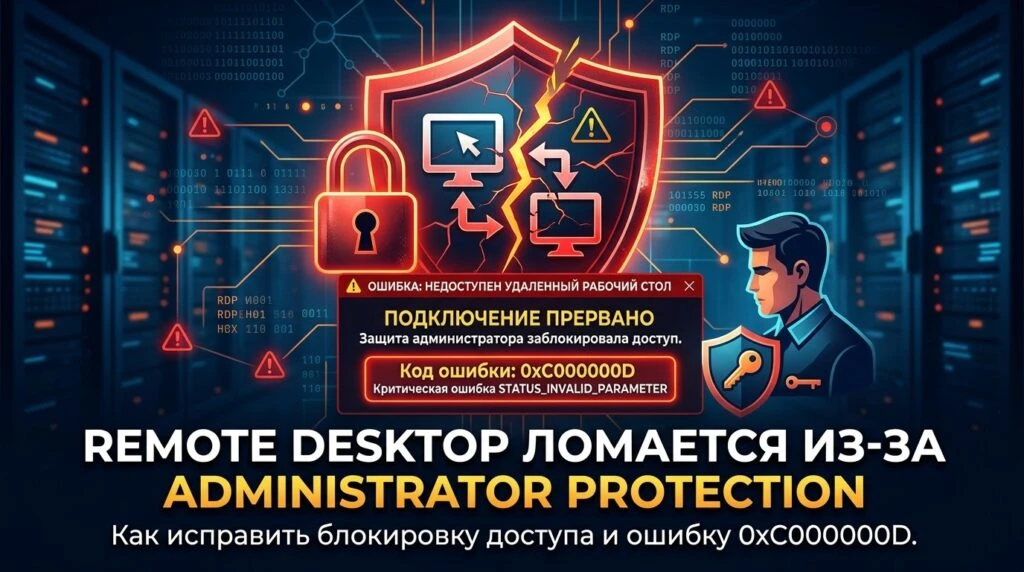 🪟 Remote Desktop ломается из-за Administrator protection: ошибка 0xC000000D