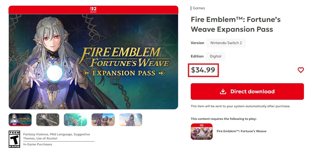 Nintendo представила Expansion Pass для Fire Emblem: Fortune’s Weave — отдельно он стои...