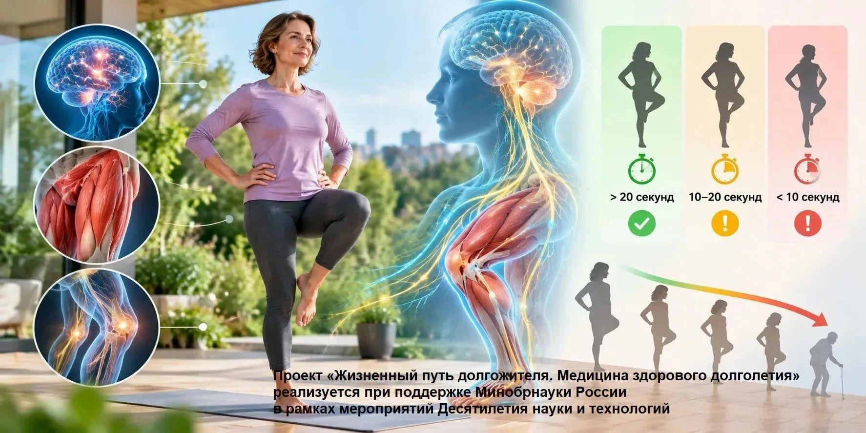 Тест стояния на одной ноге как маркер ускоренного старения
