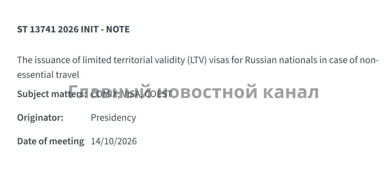 Евросоюз собирается ввести для россиян урезанные визы, говорится в документе Совета ЕС.