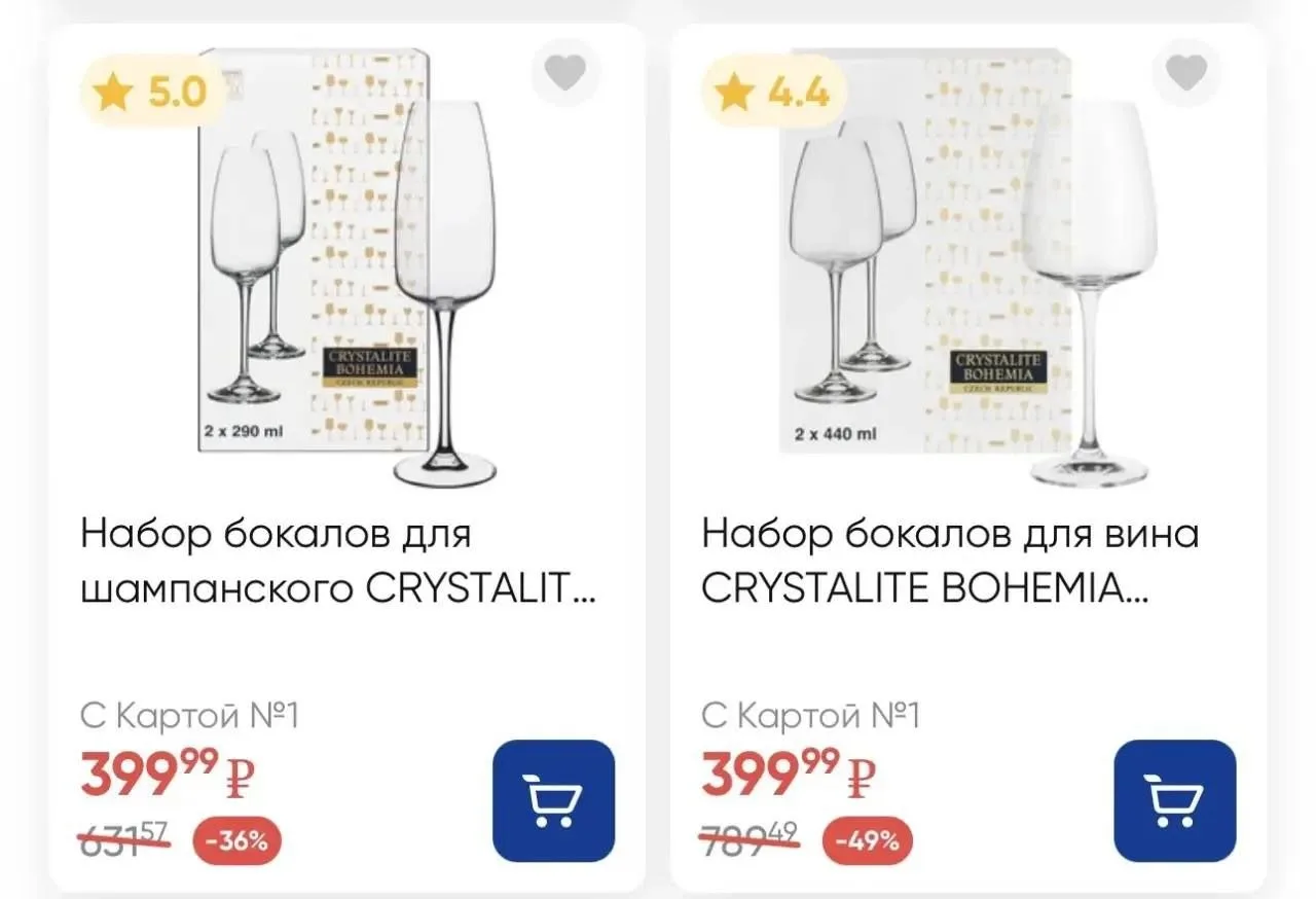 Распродажа бокалов