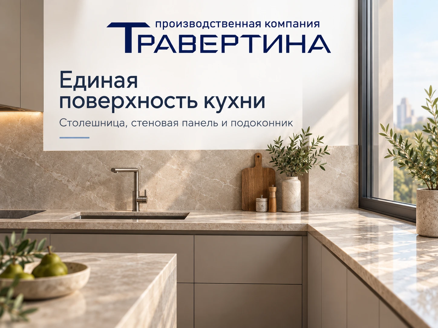 Как объединить столешницу, стеновую панель и подоконник? 🪨✨