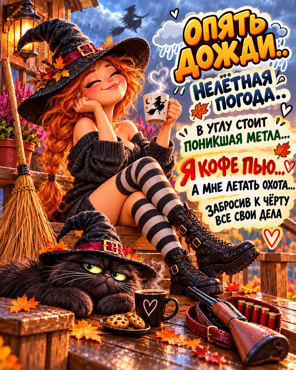 🧙‍♀️ Осенняя романтика прекрасна ровно до того момента, пока не приходится сушить носк...