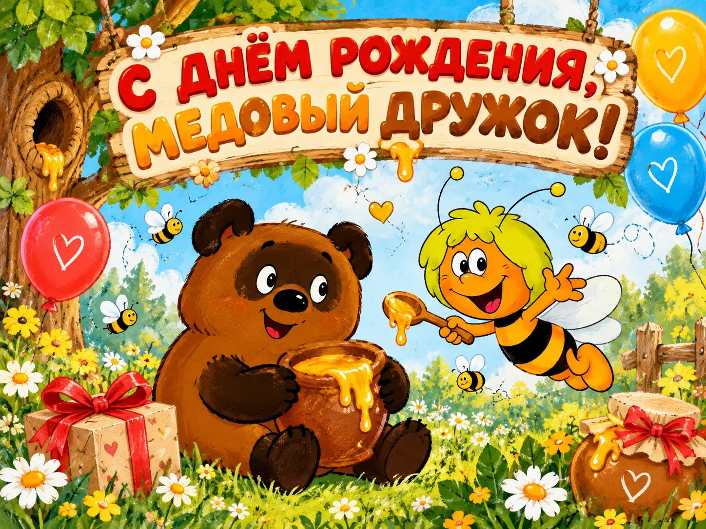 🍯🐻 У ВИННИ-ПУХА ДЕНЬ РОЖДЕНИЯ! И-И-И… УРА-А-А! 🎂🎈