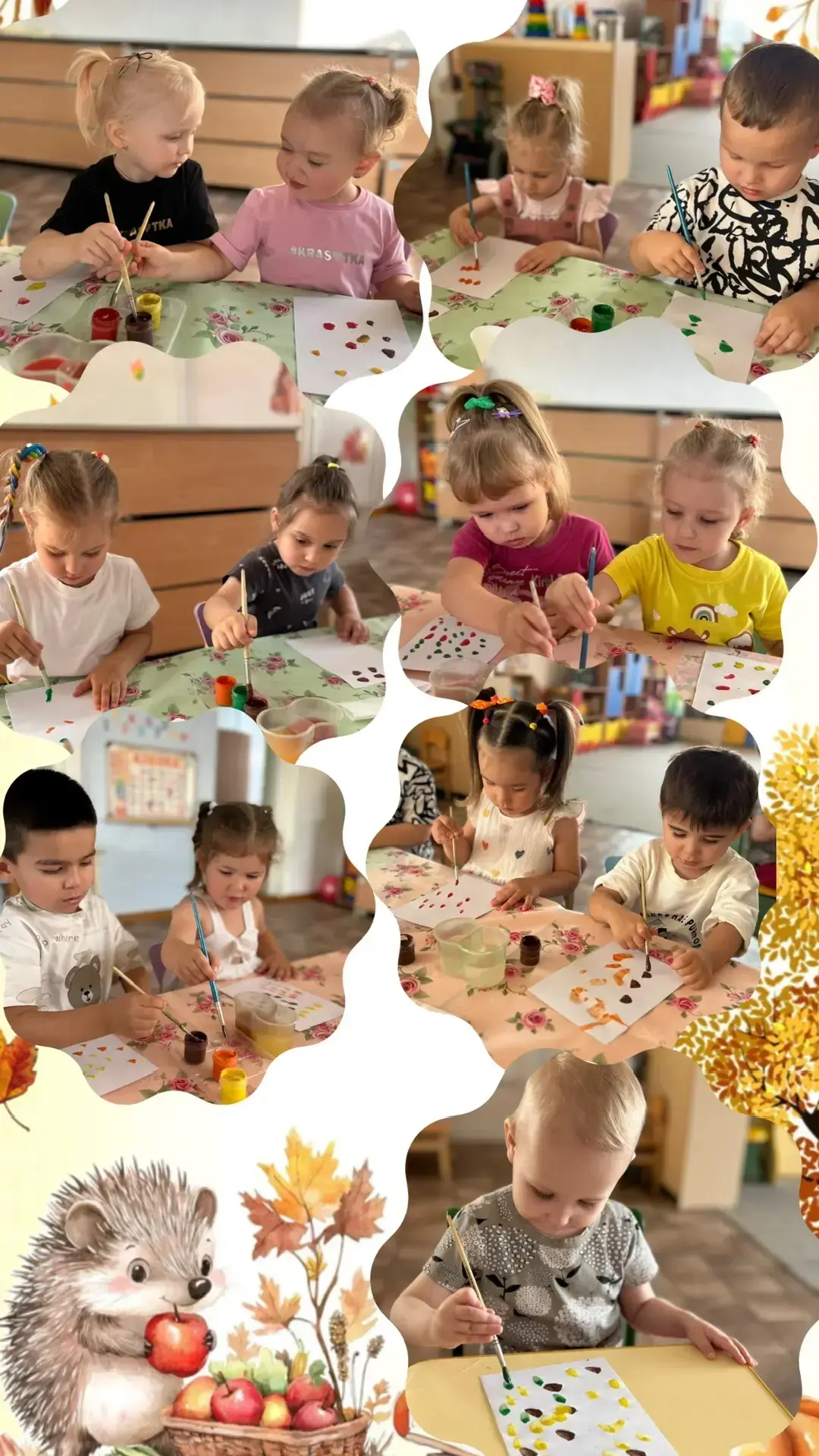 ✨ Рисование красками «Осенний ковер» 🍂 в группе «Клубничка».