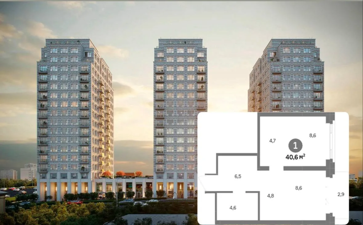 Двушка в Екатеринбурге. 40,6 м². Подчистовая отделка. Балкон. Увеличенные окна.