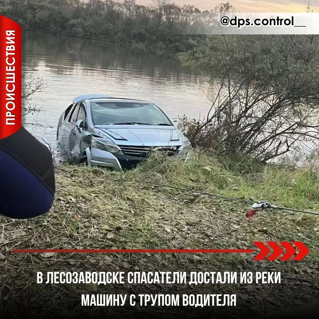 В Лесозаводске спасатели достали из реки машину с трупом водителя