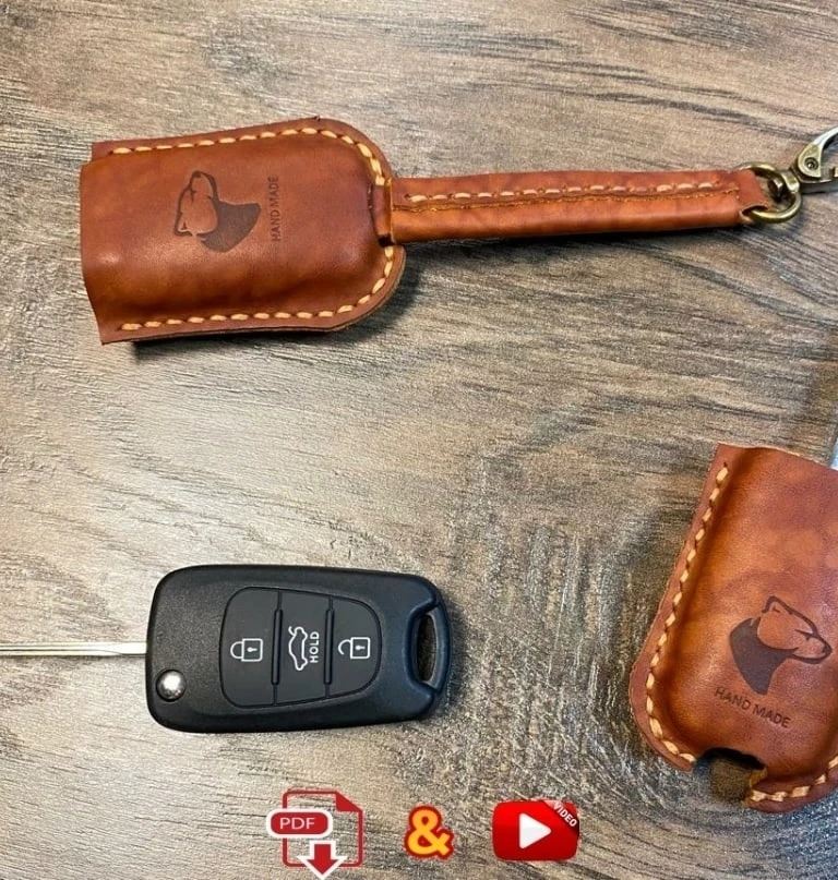 Чехол для автомобильных ключей Hyundai от LeatherCraftBerlin