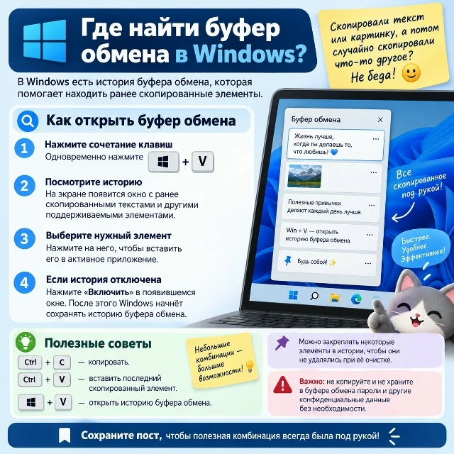 📋 Где найти буфер обмена в Windows?