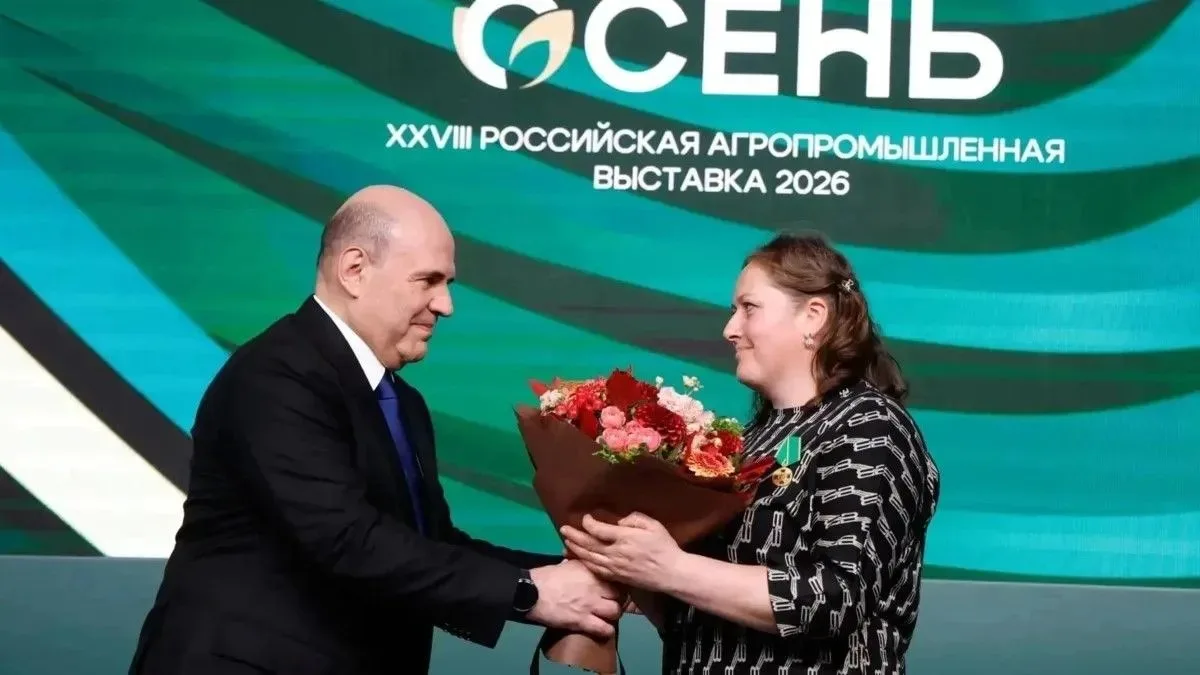Наталья Киселева получила медаль За труды по сельскому хозяйству из рук Михаила Мишустина.