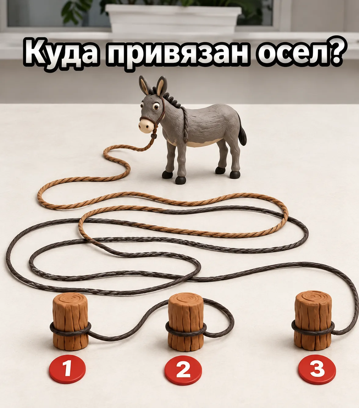 Сможешь найти путь верёвки, не двигая взглядом по линиям? 👀