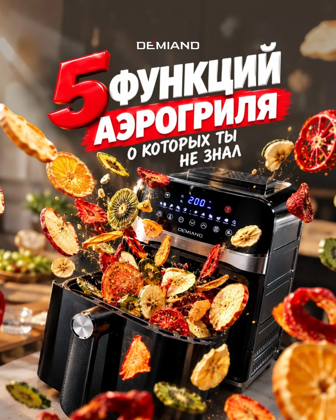 Что можно готовить в аэрогриле DEMIAND: от чипсов до йогурта 🍦