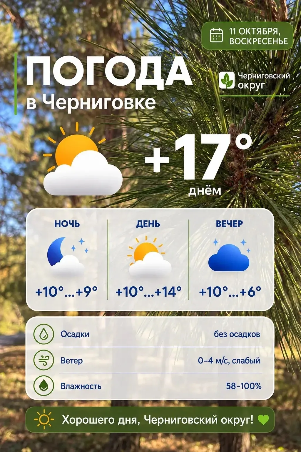 ☀️ Доброе утро, жители Черниговского округа!
