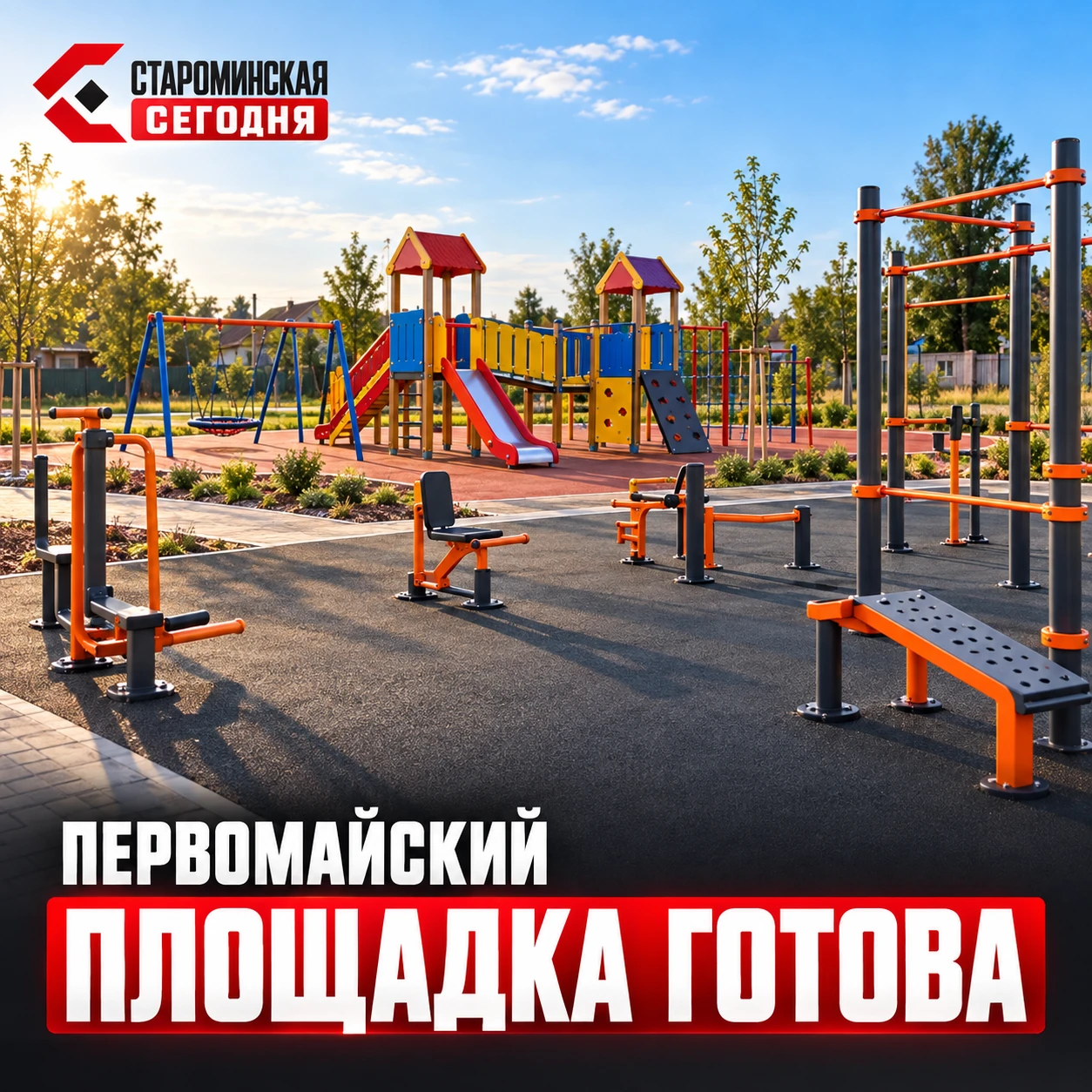 🏗 В Первомайском почти готова новая детско-спортивная площадка