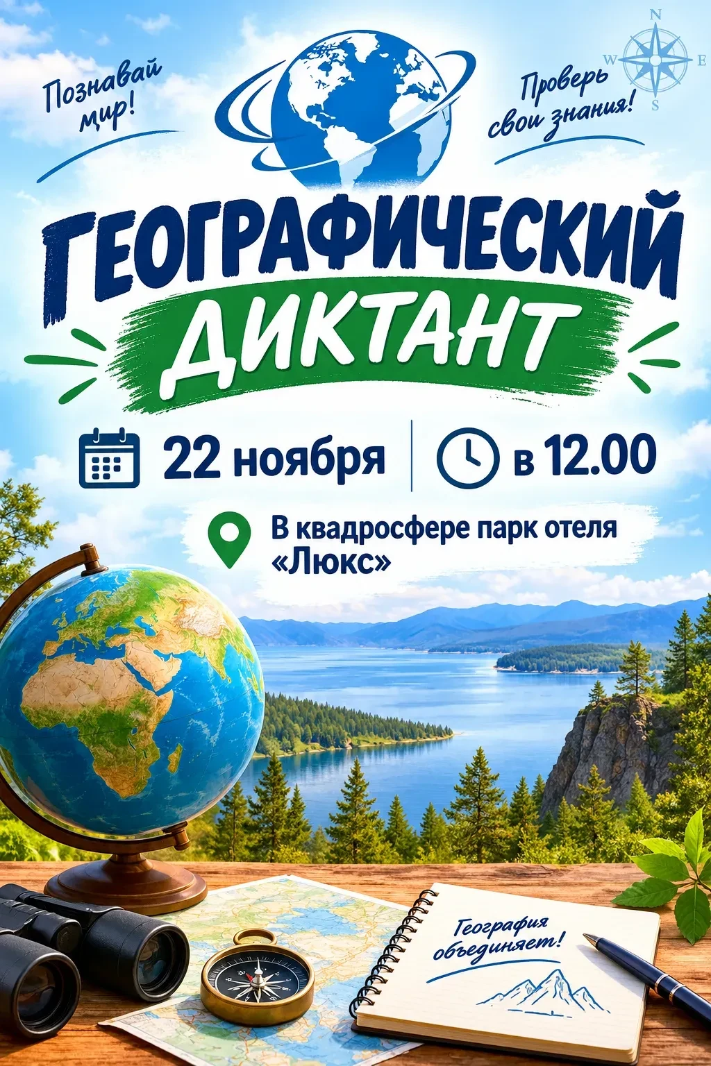22 ноября состоится "Географический диктант". Братск готовится к событию❗️