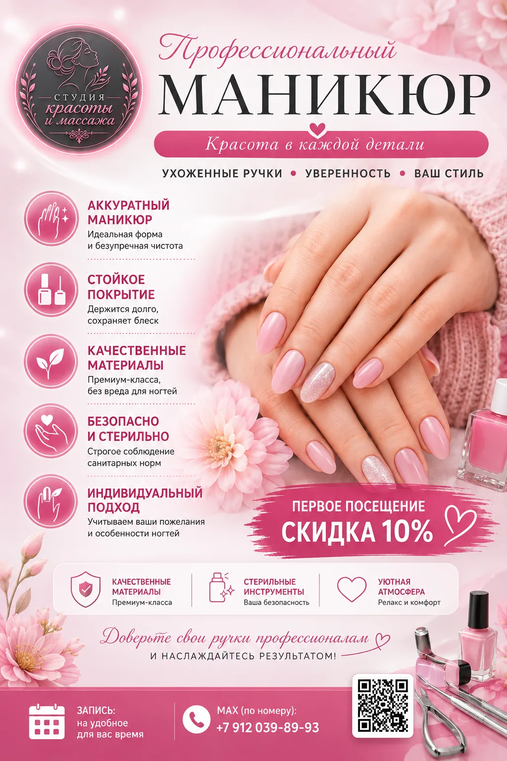 ✨ Профессиональный маникюр — красота в каждой детали! 💅🌸