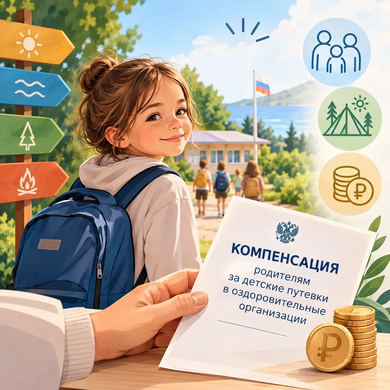 📢 Компенсация родителям за детские путевки в оздоровительные организации! 🌿☀️