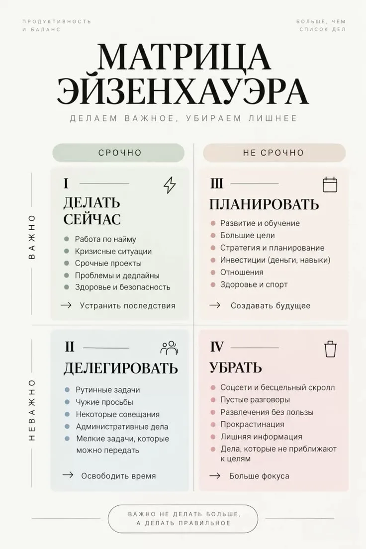 ✅ Делаем важное, убираем лишнее