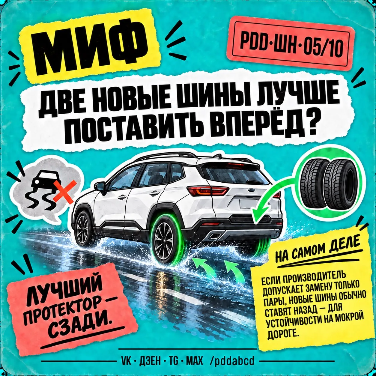 Кто хоть раз поставил новые шины вперёд со словами: «Там же руль»? 😁