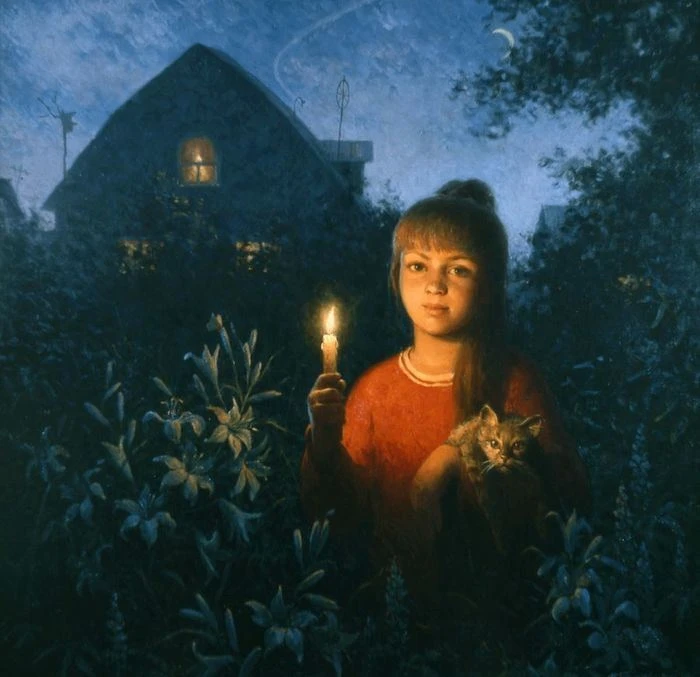 В саду. Сумерки. 1994 г.