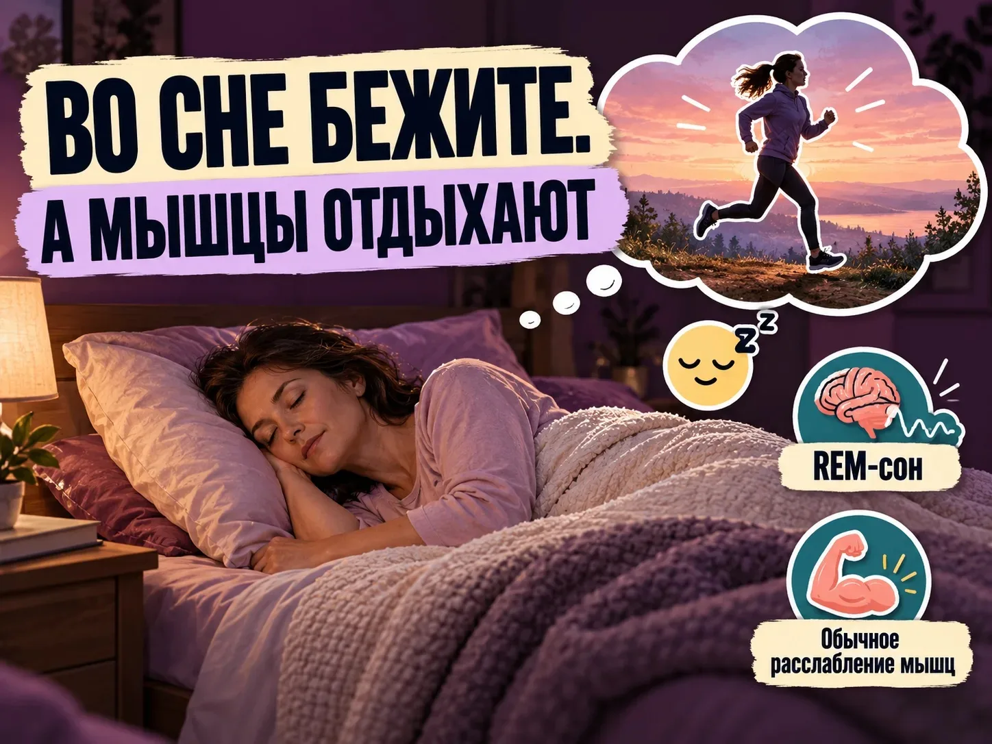 🌙 Секреты ночного сна: как мы "бежим" во сне!