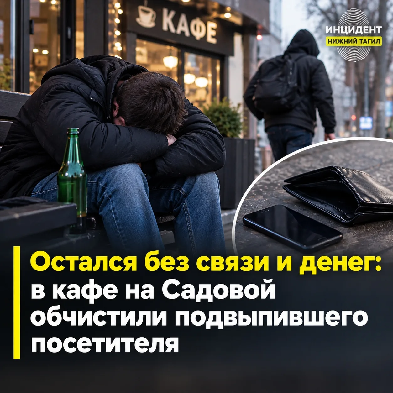 ⭕ Остался без связи и денег: в кафе на Садовой обчистили подвыпившего посетителя