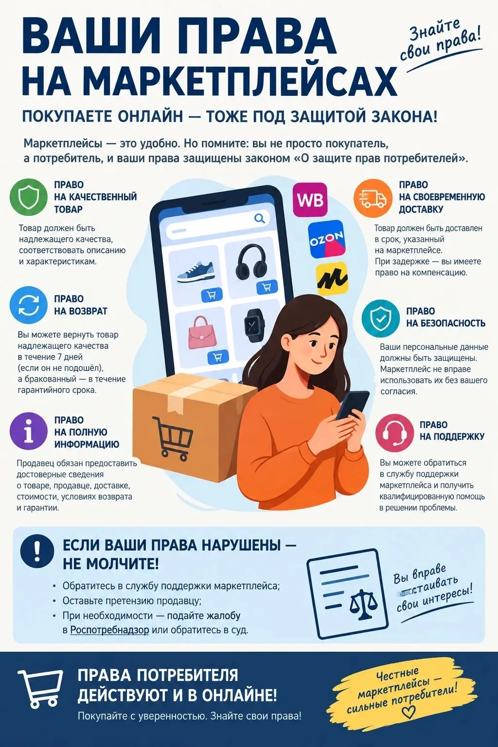 Маркетплейсы и ваши права: как не остаться с разбитым телефоном и пустым кошельком