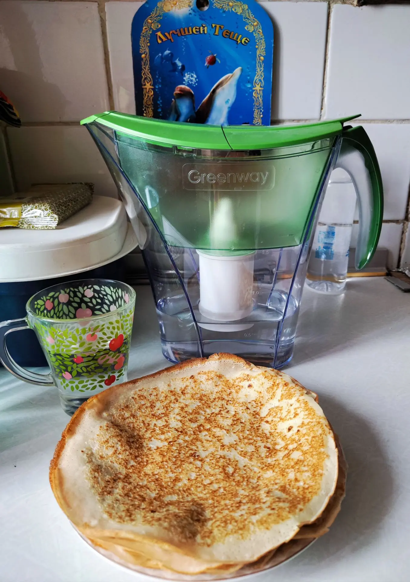 Домашние блины на сыворотке .