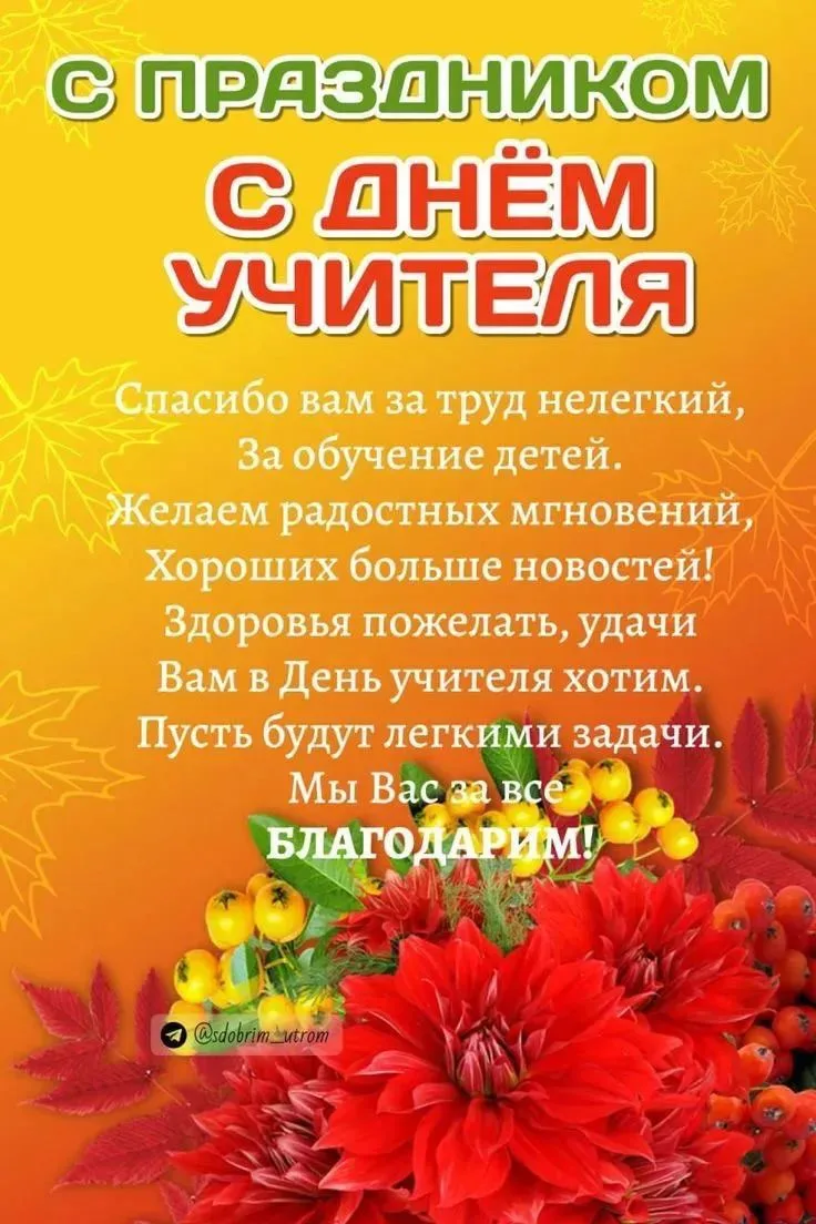 С Днём учителя, коллеги! От всей души желаем вам, чтобы сложностей было как можно меньш...