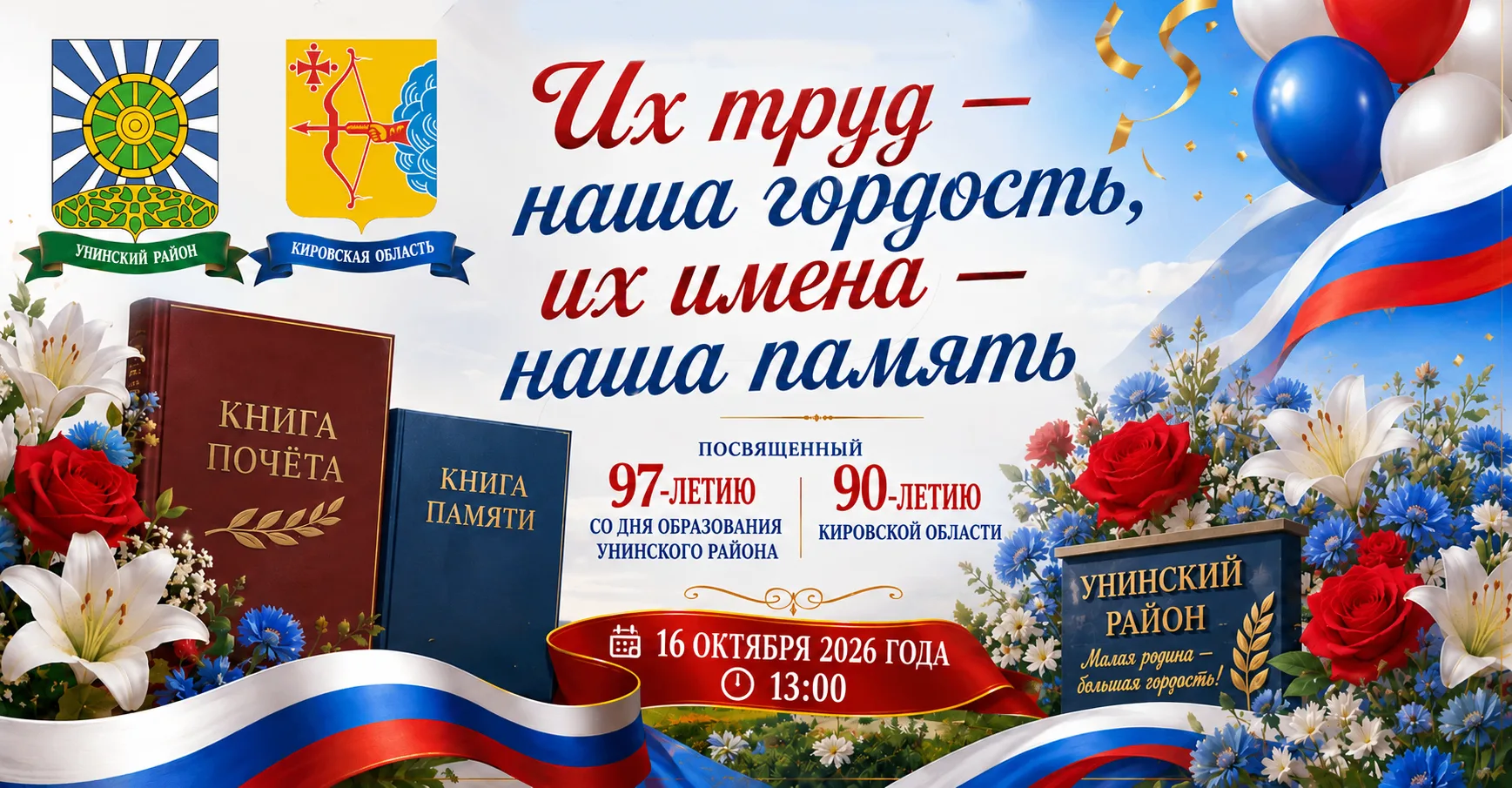 16 октября в Унинском Центре культуры и досуга состоится вечер чествования "Их труд - н...