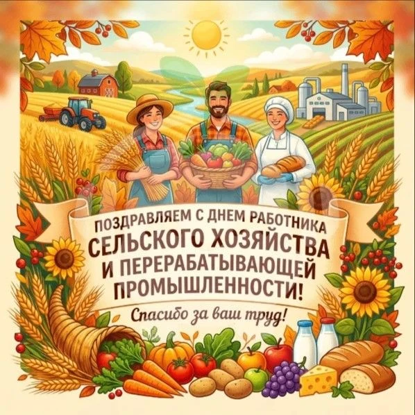 С Днём работников сельского хозяйства и перерабатывающей промышленности! 🌾