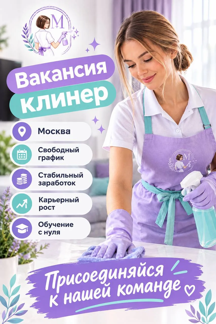 Москва! Ищем клинеров для долгосрочного сотрудничества: уборка квартир и домов, свободн...