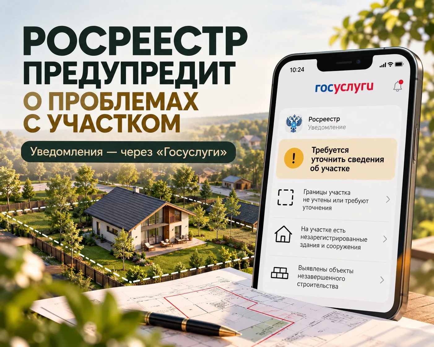 🏡 Росреестр будет предупреждать собственников о проблемах с участком через «Госуслуги»