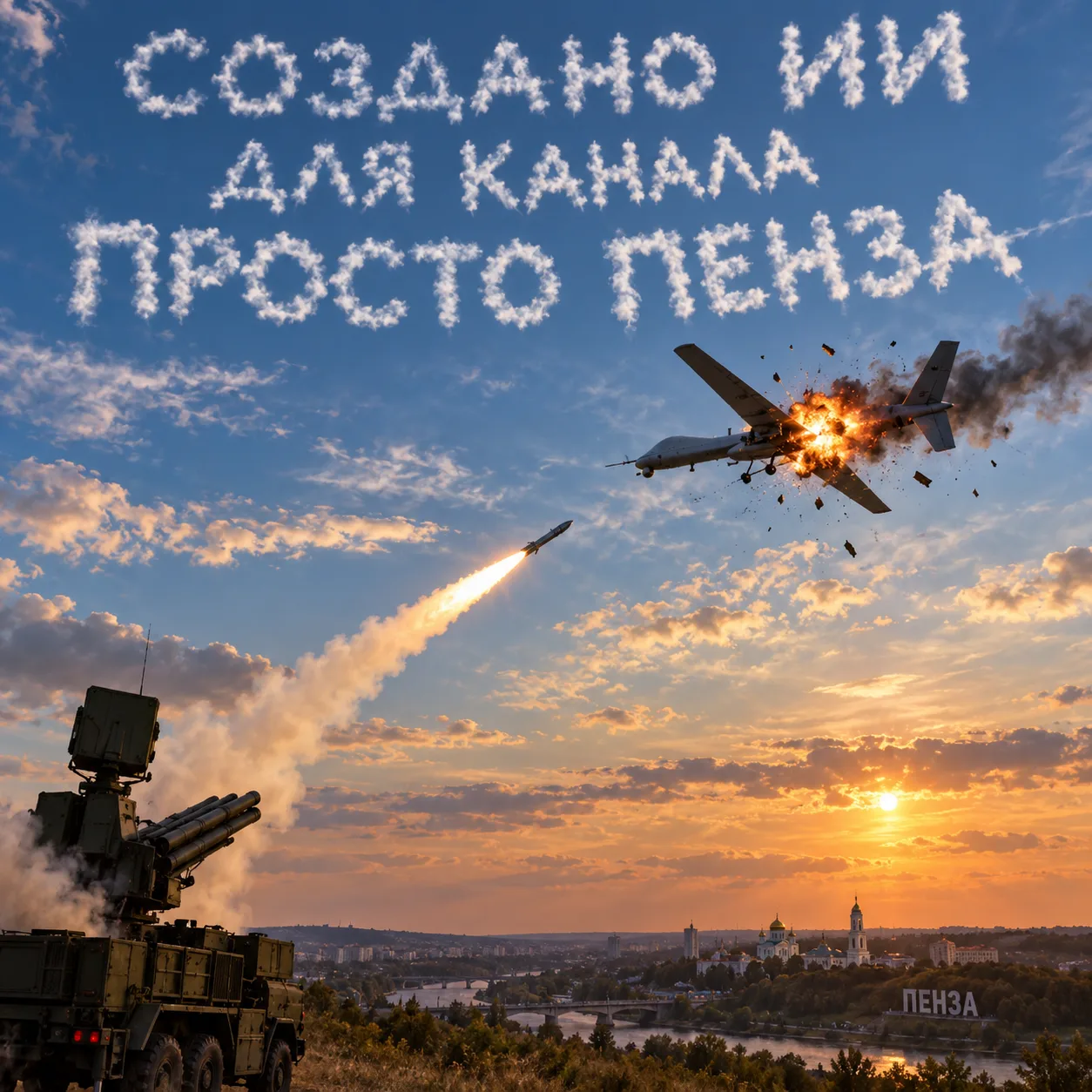 Над Пензенской областью ликвидировали БПЛА самолётного типа.