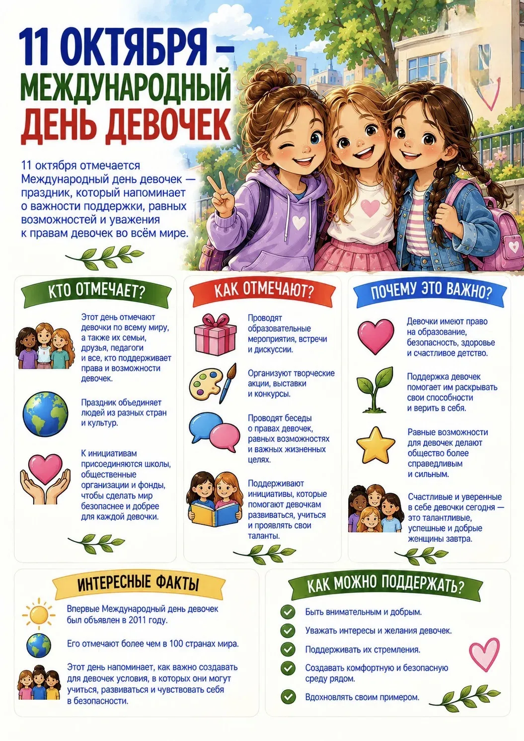 👧11 октября - Международный день девочек