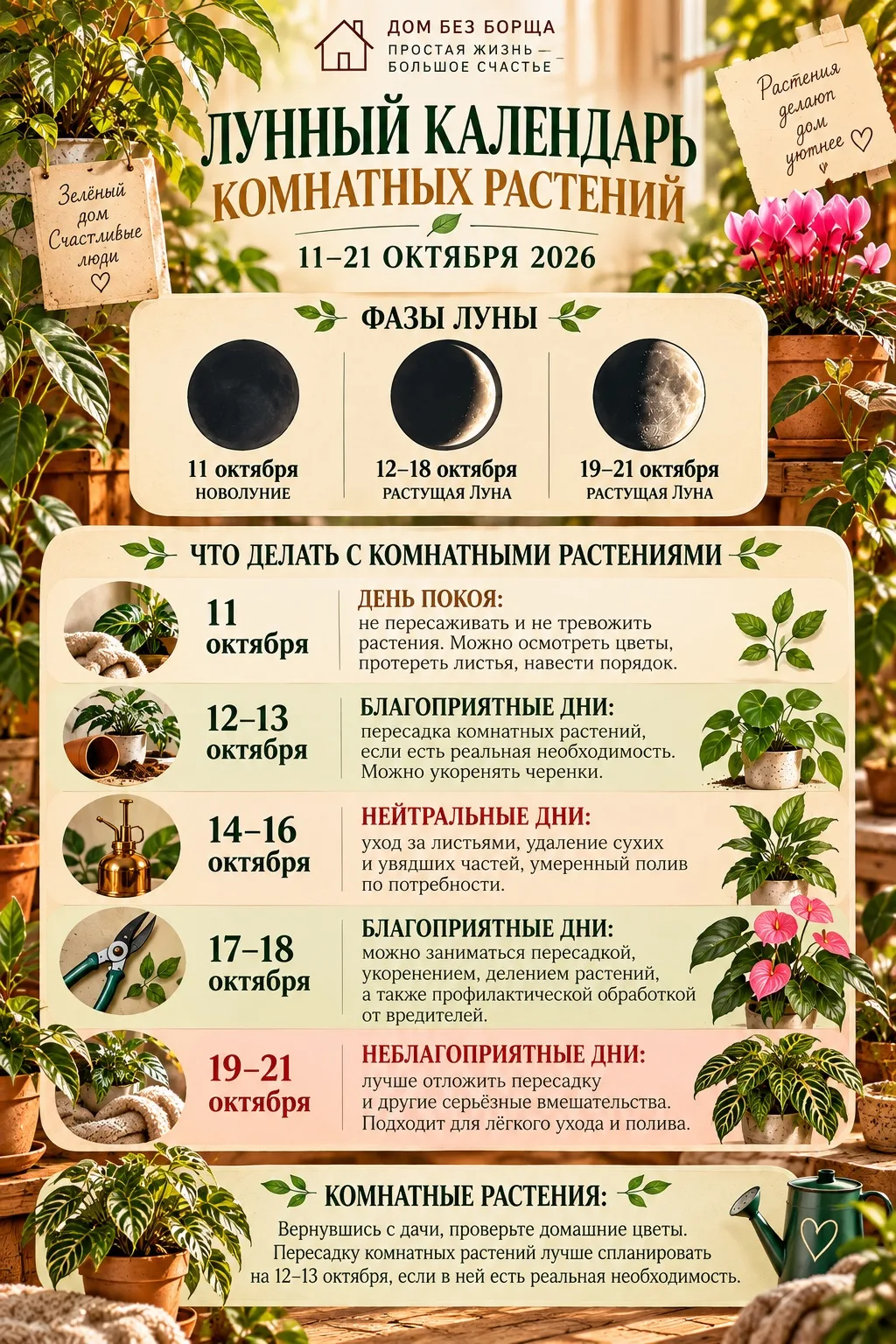 🌛 Лунный календарь цветовода 11-21 сентября
