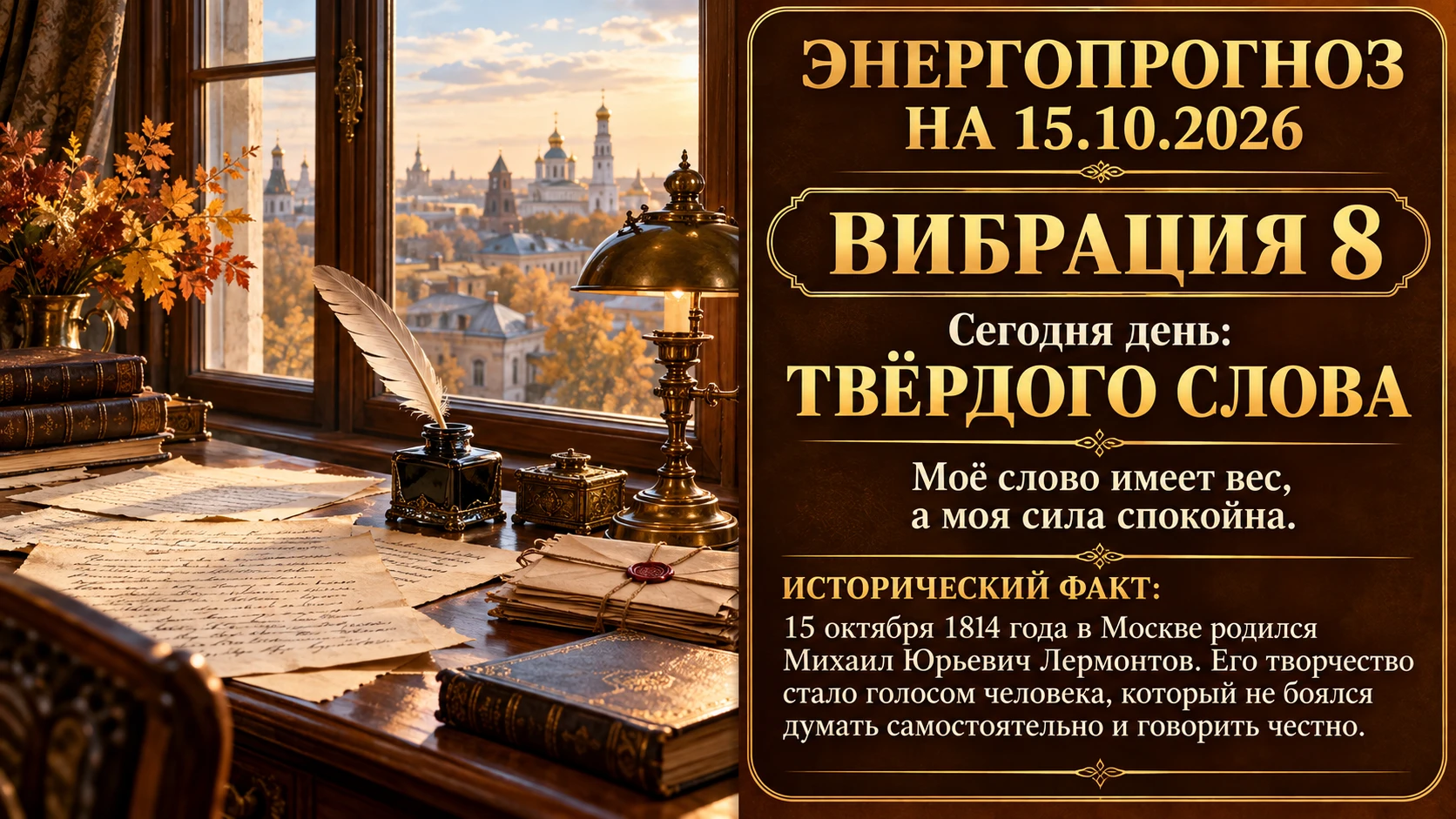 🌟 Энергопрогноз на 15.10.2026