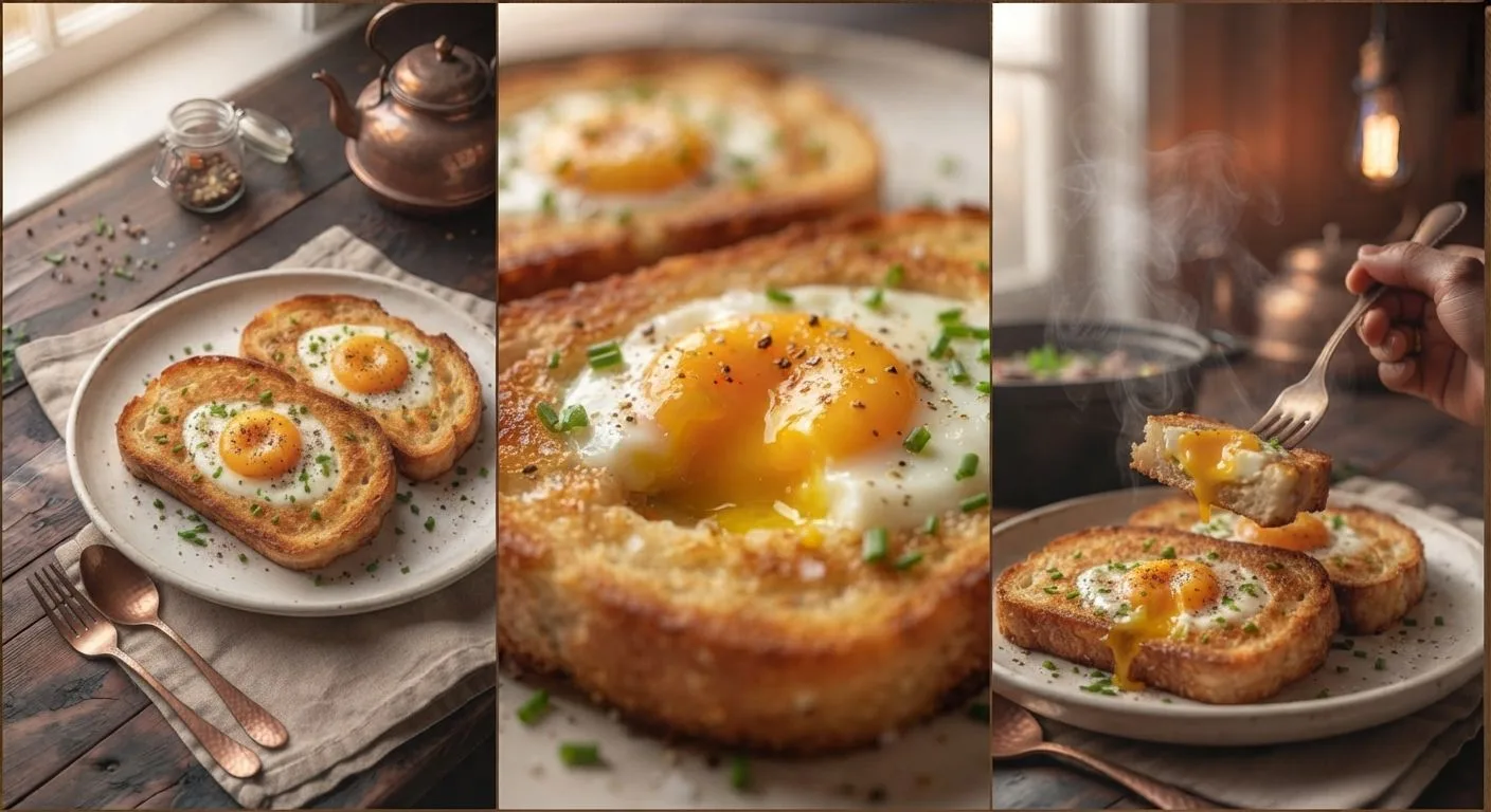 🍞  Тост с яйцом внутри (в дырке)