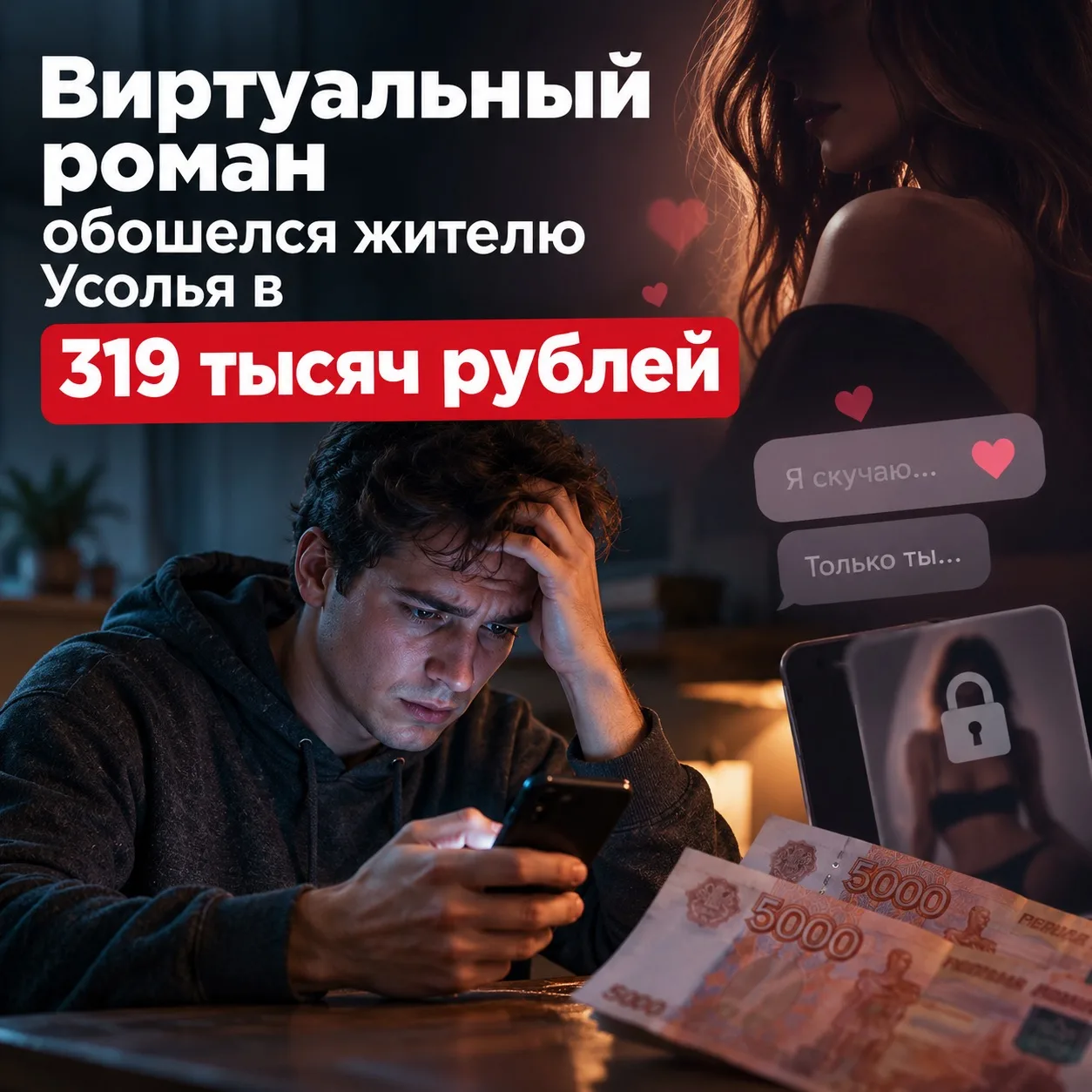 ❌ Усольчанин перевёл интернет-знакомой 319 тысяч рублей после угроз публикации интимных...