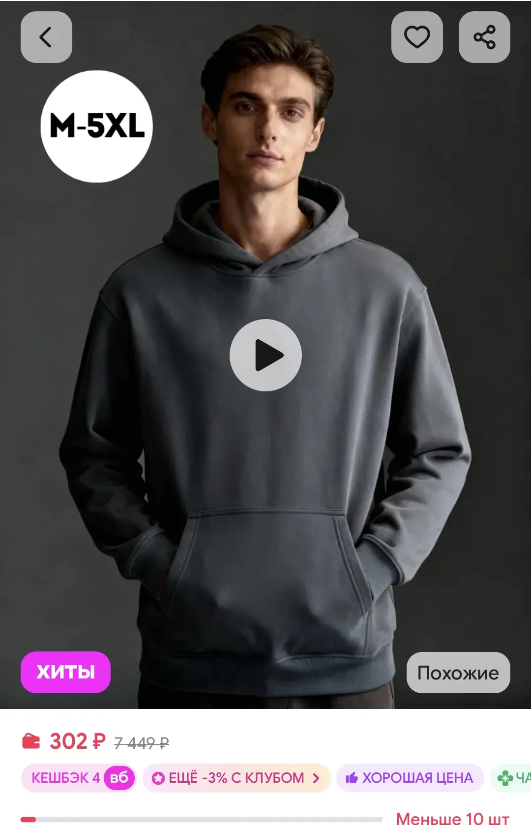 Худи базовое с капюшоном SHOPTOPOV