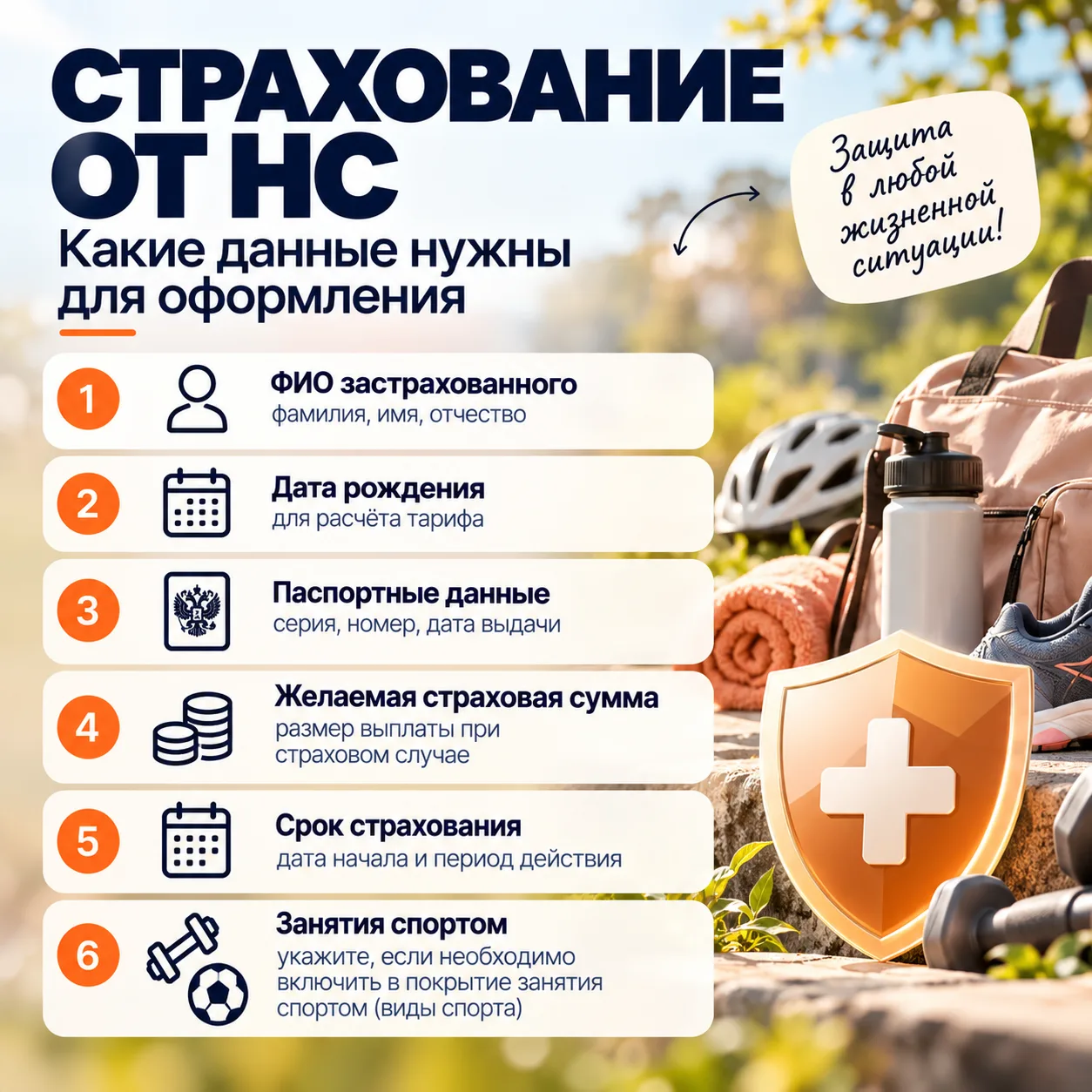 📋 ЧТО НУЖНО ДЛЯ ОФОРМЛЕНИЯ СТРАХОВКИ ОТ НЕСЧАСТНЫХ СЛУЧАЕВ?