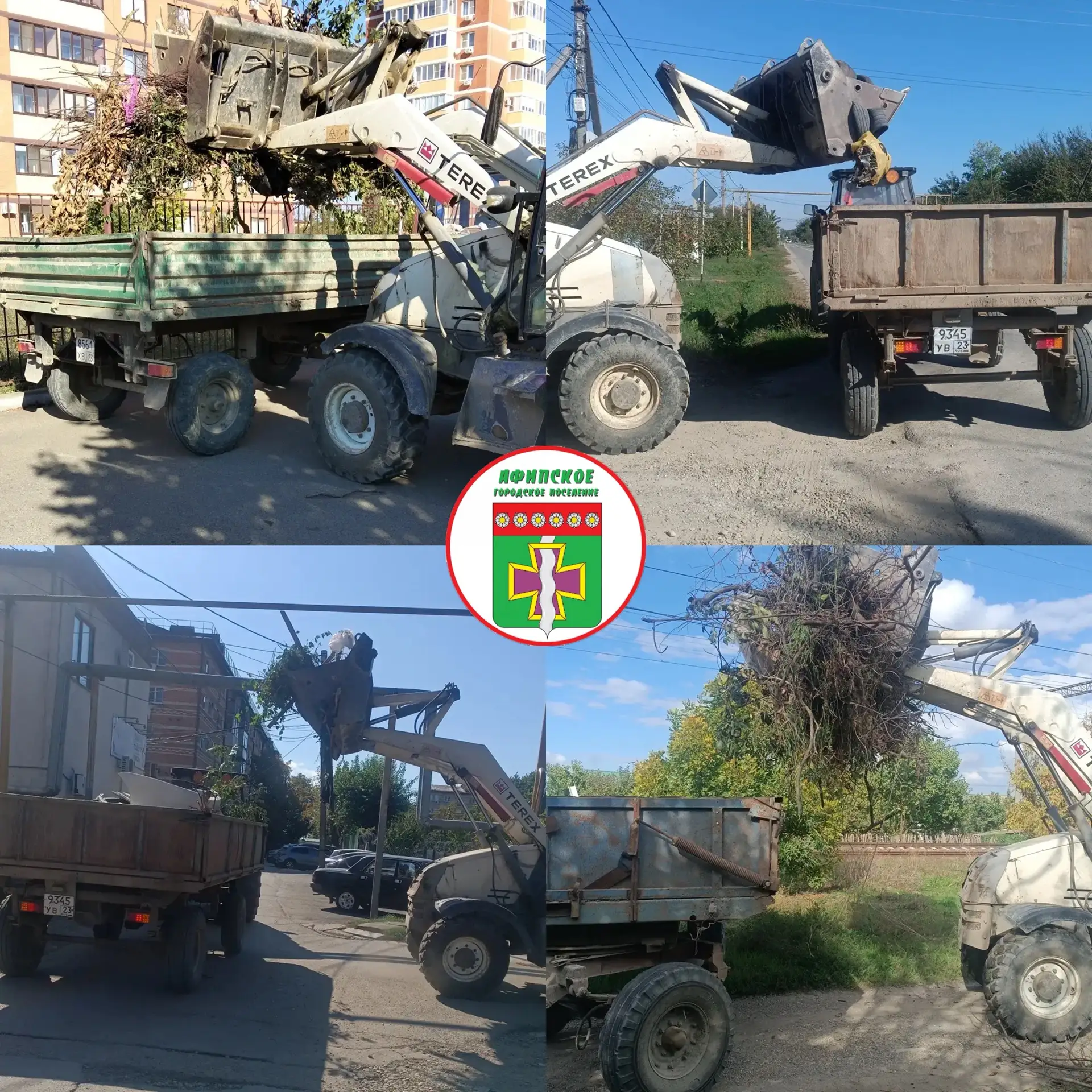 Силами Афипской Единой службы продолжается наведение порядка на контейнерных площадках ...