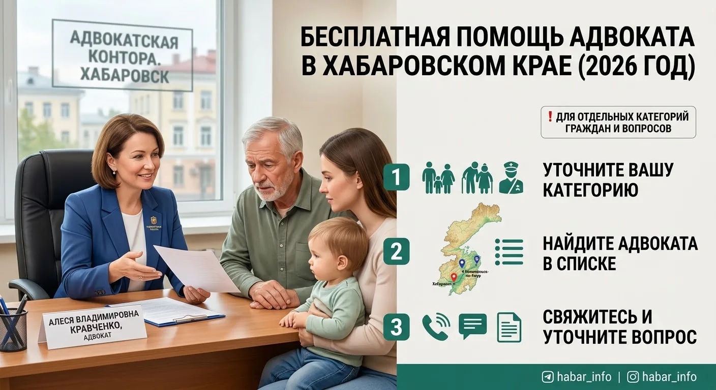 ⚖️ В Хабаровском крае можно бесплатно получить помощь адвоката