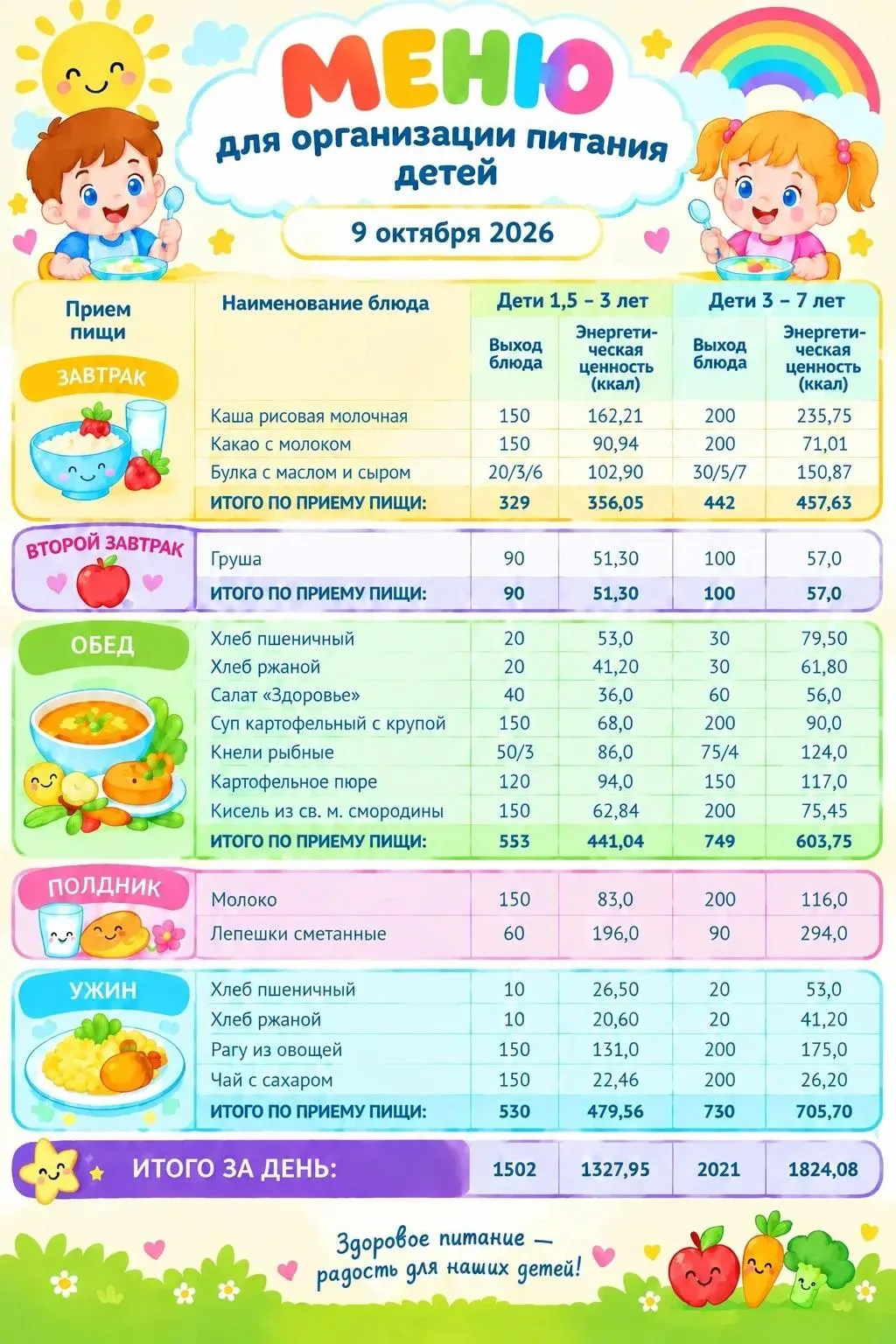 Сегодня наших ребят ждёт сбалансированный рацион — вкусно, полезно и по-домашнему. Озна...