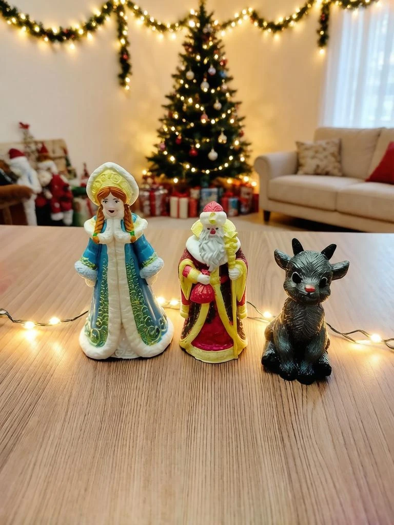 Новогодние фигурки из гипса