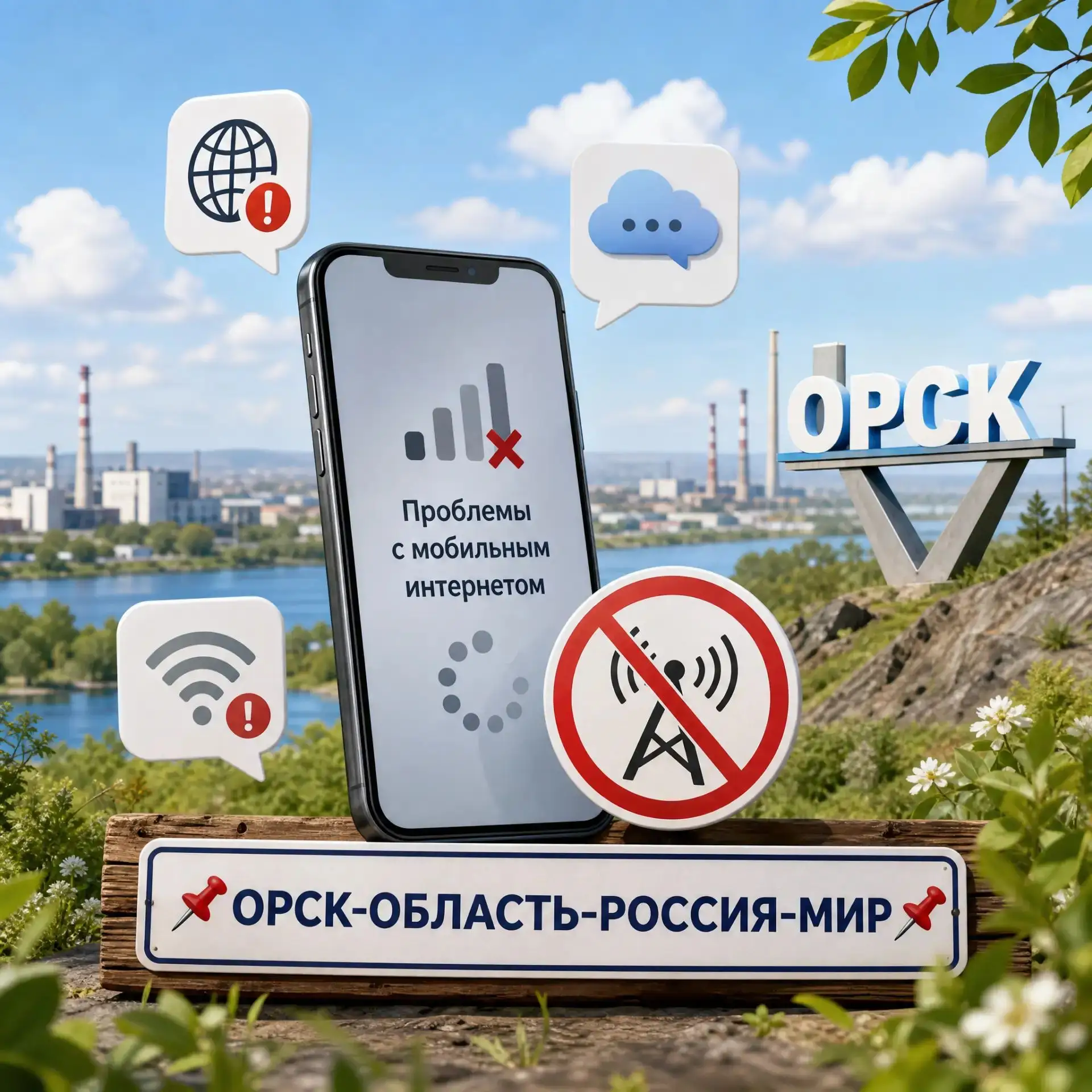 ⚡️📱Жители Орска и ближайших районов сообщают о сбоях в работе мобильного интернета